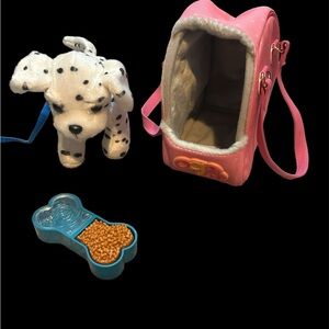 Our Generation doll toys… dalmatian with carrier case and other cute accessories